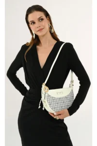 Pierre Cardin Limited Edition White Digital Monogram Women's Cross Shoulder Bag - Image 2
