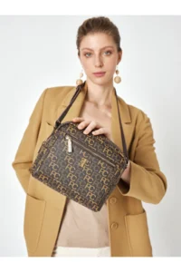 Pierre Cardin Brown Tram Alphabet Women Shoulder Bag - Image 2