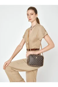 Pierre Cardin Brown Monogram Women Shoulder Bag - Image 2