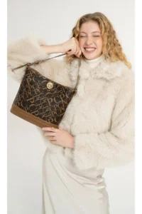 Pierre Cardin Monogram Brown Women Shoulder Bag