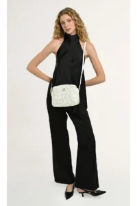 Pierre Cardin Monogram White Women's Cross Shoulder Bag