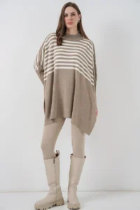 Bigdart 15783 slit Poncho Sweater - A. Mink - Image 2