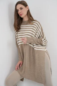 Bigdart 15783 slit Poncho Sweater - A. Mink - Image 3