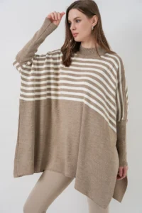 Bigdart 15783 slit Poncho Sweater - A. Mink - Image 4