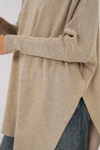 Bigdart 15783 slit Poncho Sweater - A.Beige - Image 4