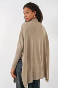 Bigdart 15783 slit Poncho Sweater - A.Beige - Image 5
