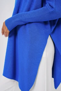 Bigdart 15783 slit Poncho Sweater - A.Saks BLUE BLUE - Image 4