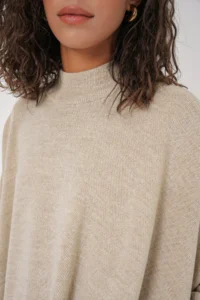 Bigdart 15783 slit Poncho Sweater - Beige - Image 7