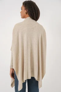 Bigdart 15783 slit Poncho Sweater - Beige - Image 8