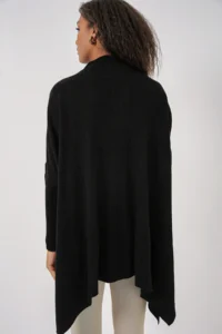 Bigdart 15783 slit Poncho Sweater - Black - Image 6