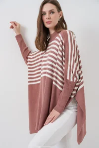 Bigdart 15783 slit Poncho Sweater - D.Dried ROSE - Image 4