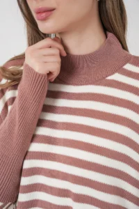 Bigdart 15783 slit Poncho Sweater - D.Dried ROSE - Image 5