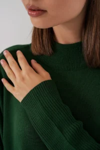 Bigdart 15783 slit Poncho Sweater - Emerald Green - Image 5