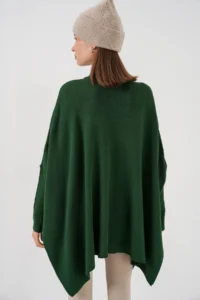 Bigdart 15783 slit Poncho Sweater - Emerald Green - Image 6