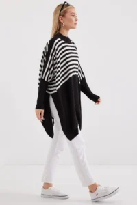 Bigdart 15783 slit Poncho Sweater - F. Black - Image 3
