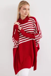 Bigdart 15783 slit Poncho Sweater - F.Burgundy - Image 2