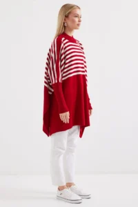 Bigdart 15783 slit Poncho Sweater - F.Burgundy - Image 4