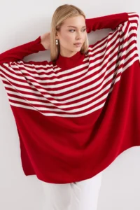 Bigdart 15783 slit Poncho Sweater - F.Burgundy - Image 5