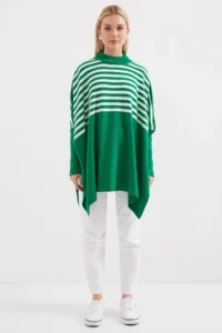Bigdart 15783 slit Poncho Sweater - F. Green - Image 2