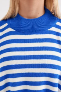 Bigdart 15783 slit Poncho Sweater - F. Saks BLUE BLUE - Image 5