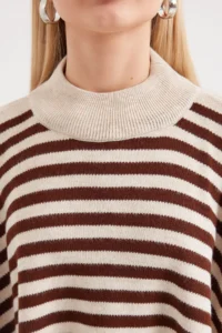 Bigdart 15783 slit Poncho Sweater - F.Beige - Image 5