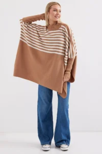 Bigdart 15783 slit Poncho Sweater - F.Mink - Image 2