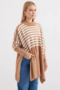 Bigdart 15783 slit Poncho Sweater - F.Mink - Image 3