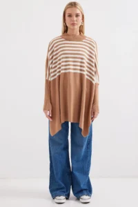 Bigdart 15783 slit Poncho Sweater - F.Mink - Image 5