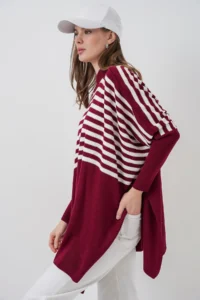 Bigdart 15783 slit Poncho Sweater - H. Burgundy - Image 3