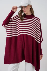 Bigdart 15783 slit Poncho Sweater - H. Burgundy - Image 4