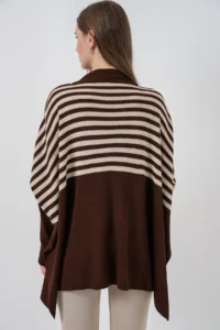 Bigdart 15783 slit Poncho Sweater - m. Brown - Image 6