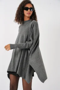 Bigdart 15783 slit Poncho Sweater - Pain - Image 3