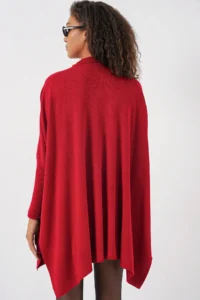 Bigdart 15783 slit Poncho Sweater - Red - Image 5