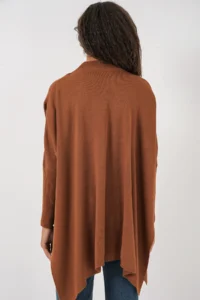 Bigdart 15783 slit Poncho Sweater - Tan - Image 6