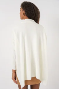 Bigdart 15783 slit Poncho Sweater - WHITE - Image 7