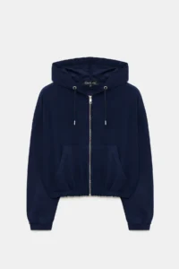 No Matter What Women's Zippered Hooded Sweatshirt Knitwear Look Long Sleeve