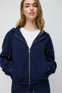 No Matter What Women's Zippered Hooded Sweatshirt Knitwear Look Long Sleeve - Image 2