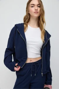 No Matter What Women's Zippered Hooded Sweatshirt Knitwear Look Long Sleeve - Image 4