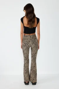 No Matter What Women's Leopard Patterned Trousers, Elastic Waist, Cotton - Image 5