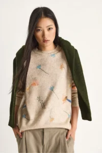 Bianco Lucci Women Beige fragmented Knitwear Sweater - Image 4