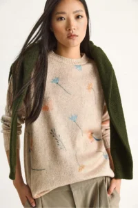 Bianco Lucci Women Beige fragmented Knitwear Sweater - Image 5