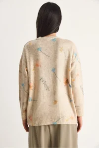 Bianco Lucci Women Beige fragmented Knitwear Sweater - Image 7