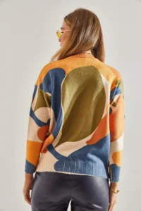 Bianco Lucci Women Multicolored fragmented Knitwear Sweater - Image 2