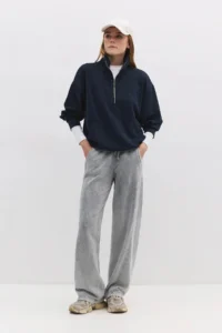 No Matter What Women's Half Zipper Sweatshirt Long Sleeve with Modal Content - Image 4