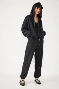 No Matter What Women's Zippered Hooded Sweatshirt Jacket Stone Printed Soft Fabric - Image 6