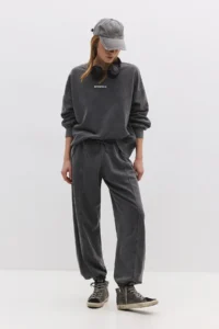 No Matter What Women's Balloon Pants Elastic Leg Cotton Sweatpants - Image 2