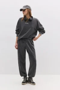 No Matter What Women's Balloon Pants Elastic Leg Cotton Sweatpants - Image 3