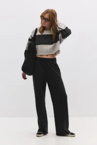No Matter What Women Wide Leg Pants Elastic Waist Cotton - Image 2