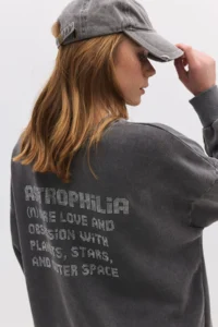 No Matter What Women's Slogan Sweatshirt Faded Effect Washed Crew Neck - Image 2