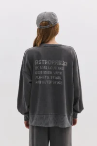 No Matter What Women's Slogan Sweatshirt Faded Effect Washed Crew Neck - Image 5